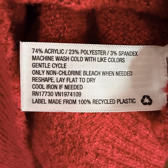 Wild Fable Red Mock Neck Puff Sleeve Sweater | Size M - Picture 5 of 6